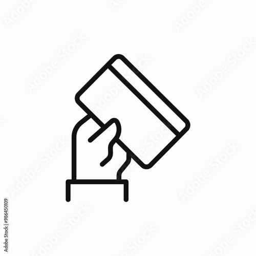 bank card hand icon sign vector