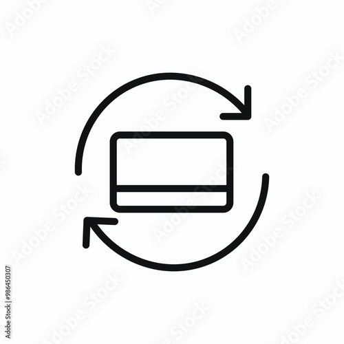 bank card refresh icon sign vector
