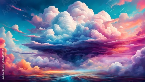 Wallpaper Mural blue sky with clouds Torontodigital.ca