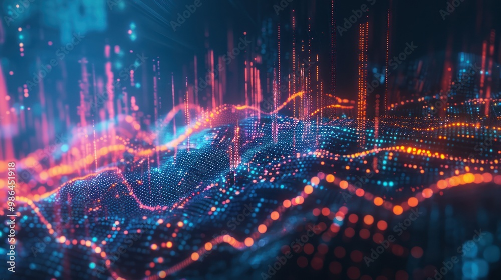 Naklejka premium Abstract Digital Landscape