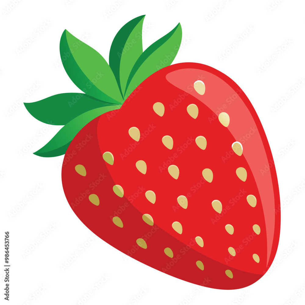 Strawberry Fruit vector illustration on white Background Strawberry Fruit vector illustration on white Background