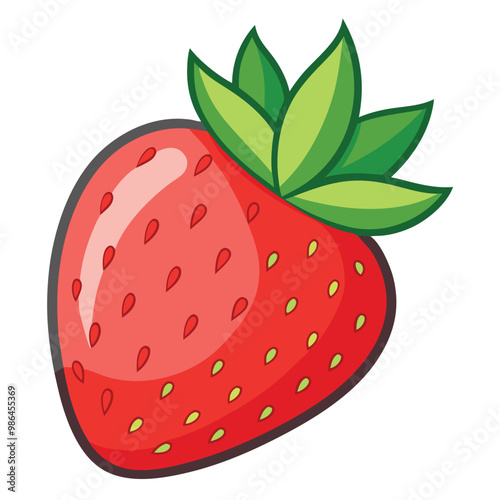 Strawberry Fruit vector illustration on white Background 