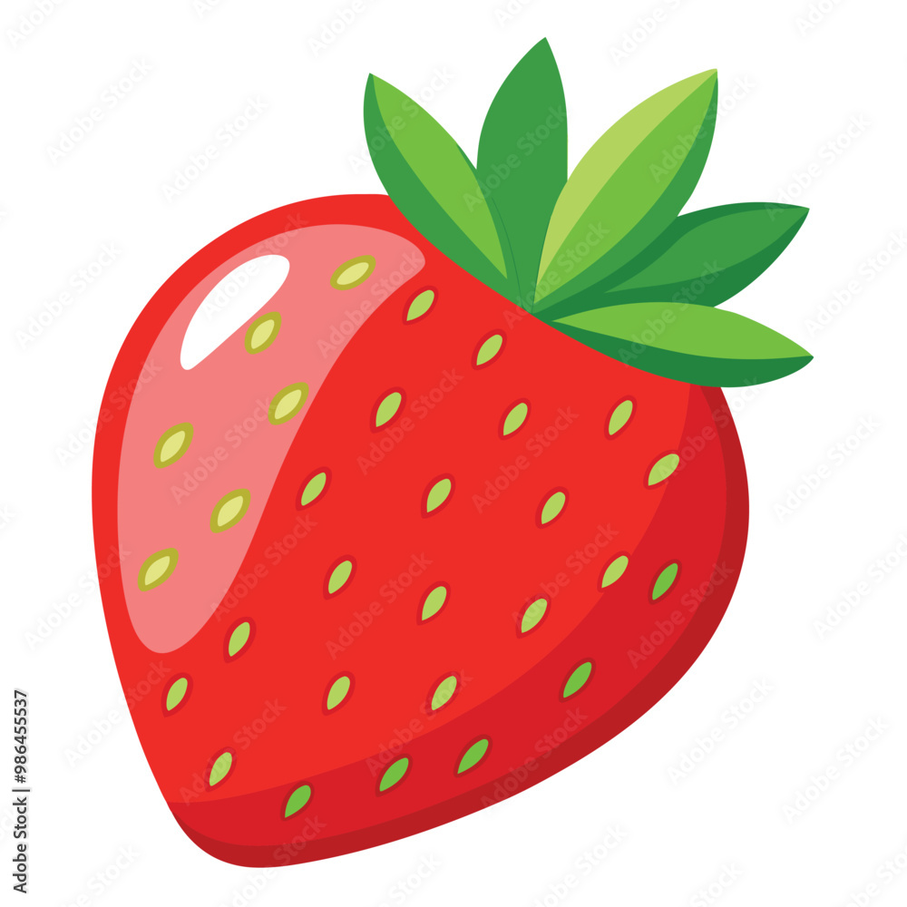 Strawberry Fruit vector illustration on white Background Strawberry Fruit vector illustration on white Background