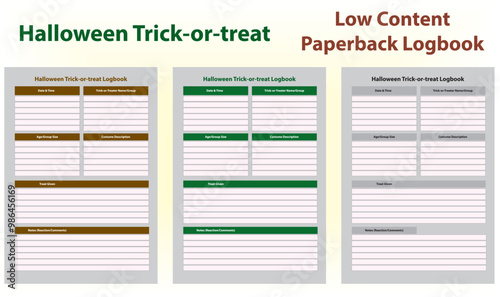 Halloween Planner low content paperback Logbook, October 31st Party Management Journal for Halloween Celebrations