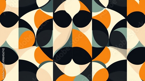 Repetitive geometric pattern in modern colors and clean design