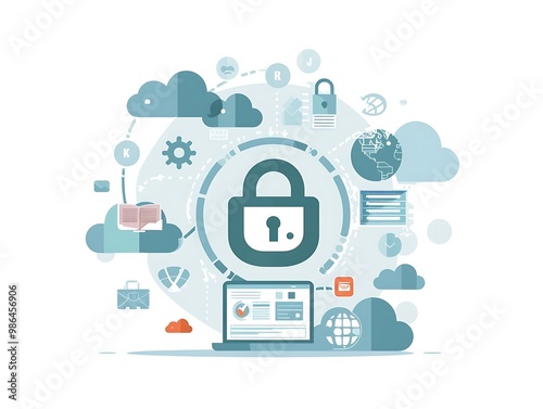 Cloud computing security concept.