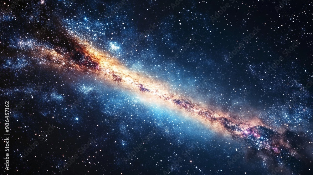 Universe with Countless Stars, Cosmic Background for Space Exploration Generative AI