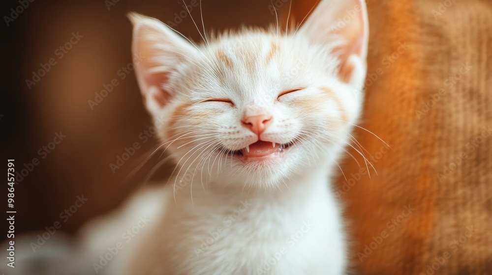 Adorable Smiling Baby Cat Portrait, Perfect for Pet or Animal Related Designs Generative AI Adorable Smiling Baby Cat Portrait, Perfect for Pet or Animal Related Designs Generative AI