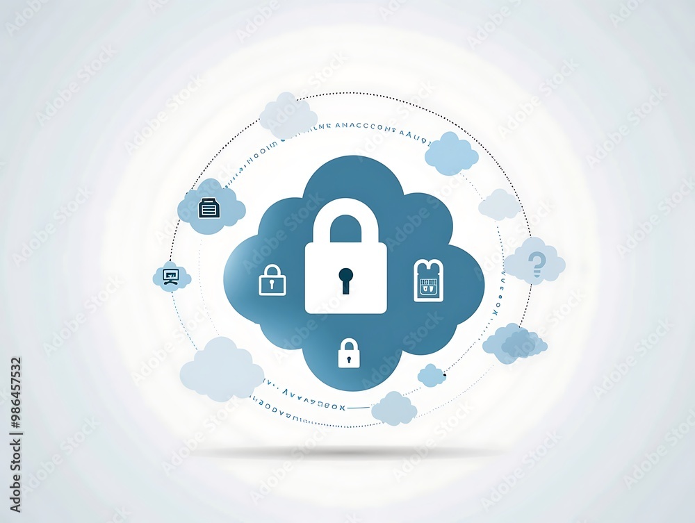 Cloud computing security concept. Cloud computing security concept.