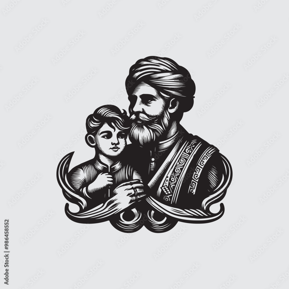 father and son vector art. International Day of Families, Father's day, fathers care, father and son, father and daughter vintage line art logo. father and son vector art. International Day of Families, Father's day, fathers care, father and son, father and daughter vintage line art logo.