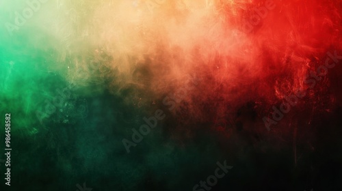 Abstract Smoke with Green, Orange and Red Colors