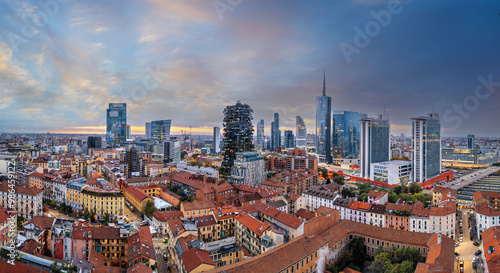 Milan, Italy Financial District Cityscape