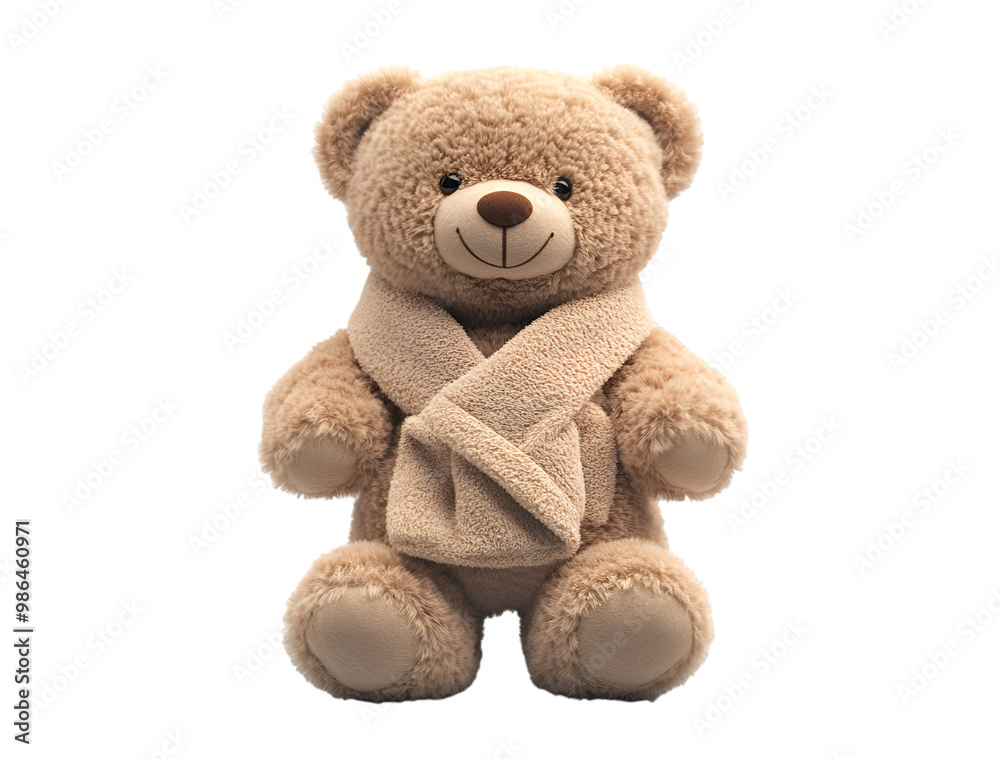 Obraz premium a teddy bear wearing a scarf. 