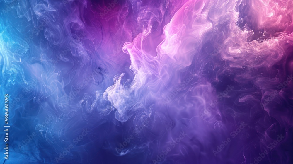Fototapeta premium Abstract Smoke Swirls in Purple and Blue Hues
