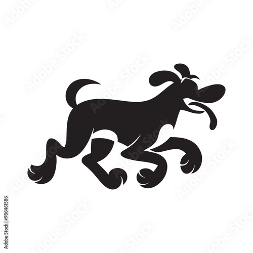 Dog silhouette icon isolated on white background. dog vector illustration. dog vector, icon