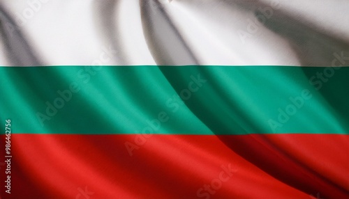 Fotografie ブルガリアの国旗(waving national flag of Bulgaria.)