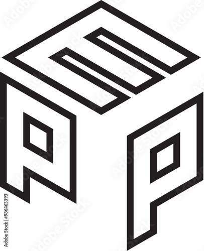 EPP Letter Initial Logo Design Template Vector Illustration