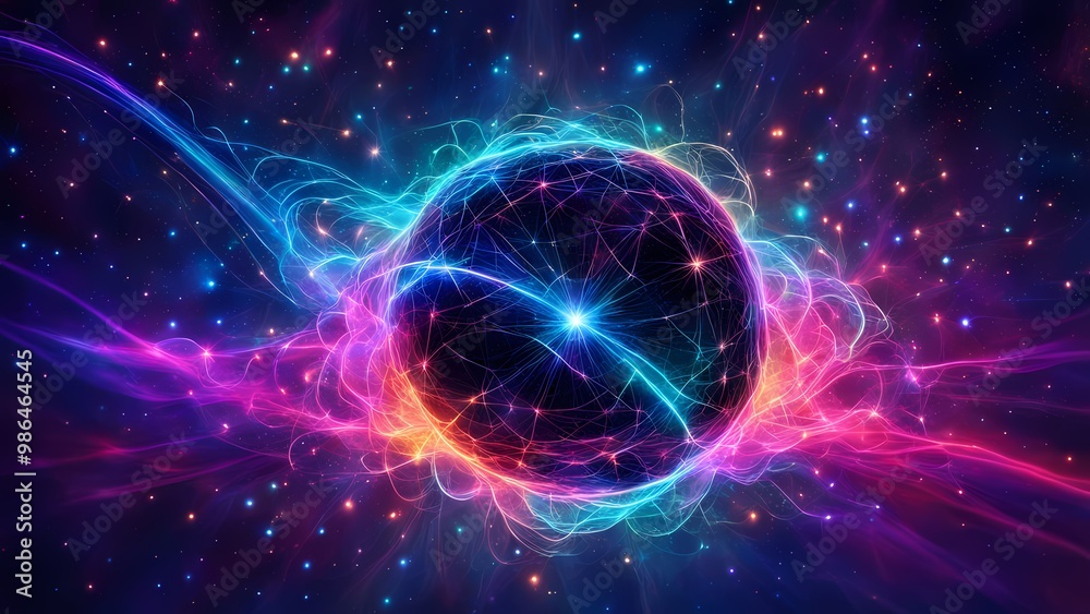 Obraz premium Glowing background with space