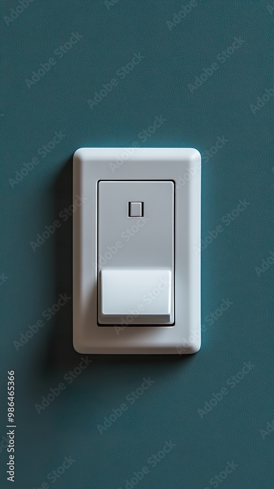 White Light Switch on Teal Wall - Minimalist Interior Design White Light Switch on Teal Wall - Minimalist Interior Design