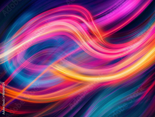 Wallpaper Mural Abstract Wave of Colorful Light Streaks Torontodigital.ca