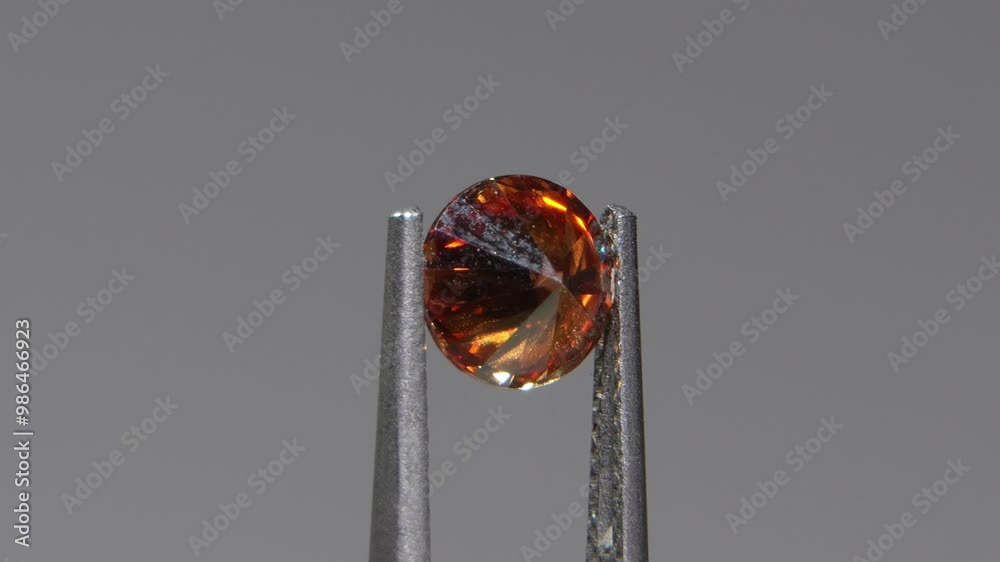 Exquisite Rotation of a Radiant Orange Gemstone Captured in Fine Detail Exquisite Rotation of a Radiant Orange Gemstone Captured in Fine Detail