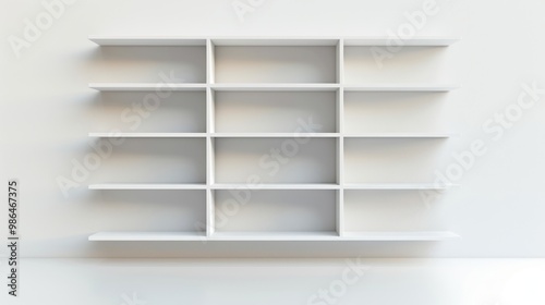 Empty White Shelf Unit