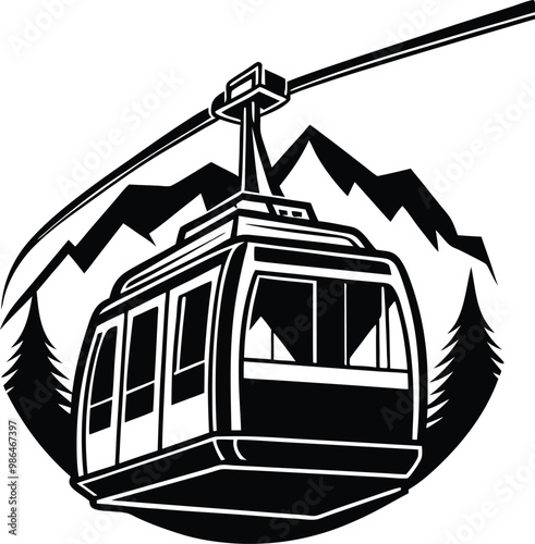 tram train with  mountains