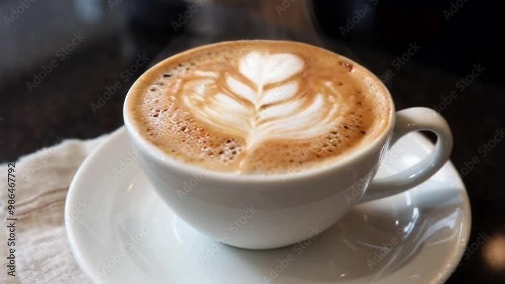 coffee with elegant rosetta latte art look coffee with elegant rosetta latte art look