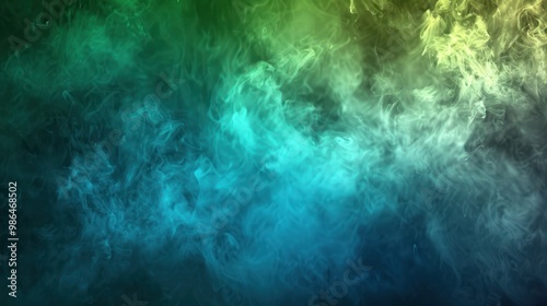 Abstract Smoke in Blue and Green Hues