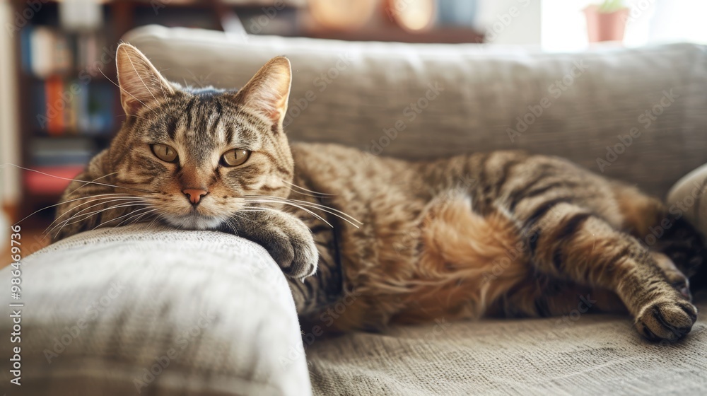 Cozy Cat Moment in the Living Room Generative AI Cozy Cat Moment in the Living Room Generative AI