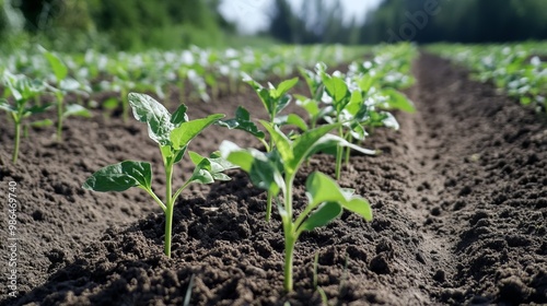 Growth of seedlings planted on the field time 