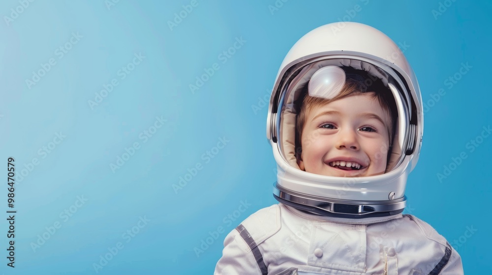 Adventurous Young Astronaut in Space Helmet Generative AI Adventurous Young Astronaut in Space Helmet Generative AI