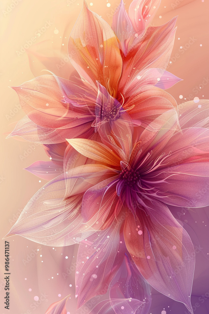 Fototapeta premium Minimal abstract backdrop. Modern fluid art alcohol ink flower. Liquid marble background with abstract mixing paint effect for poster, flyer, business presentation, card, brochure, banner AI