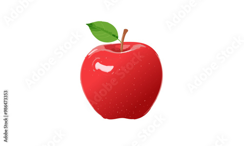 red apple isolated on white