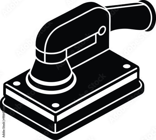 Wood sanding machine vector icon.