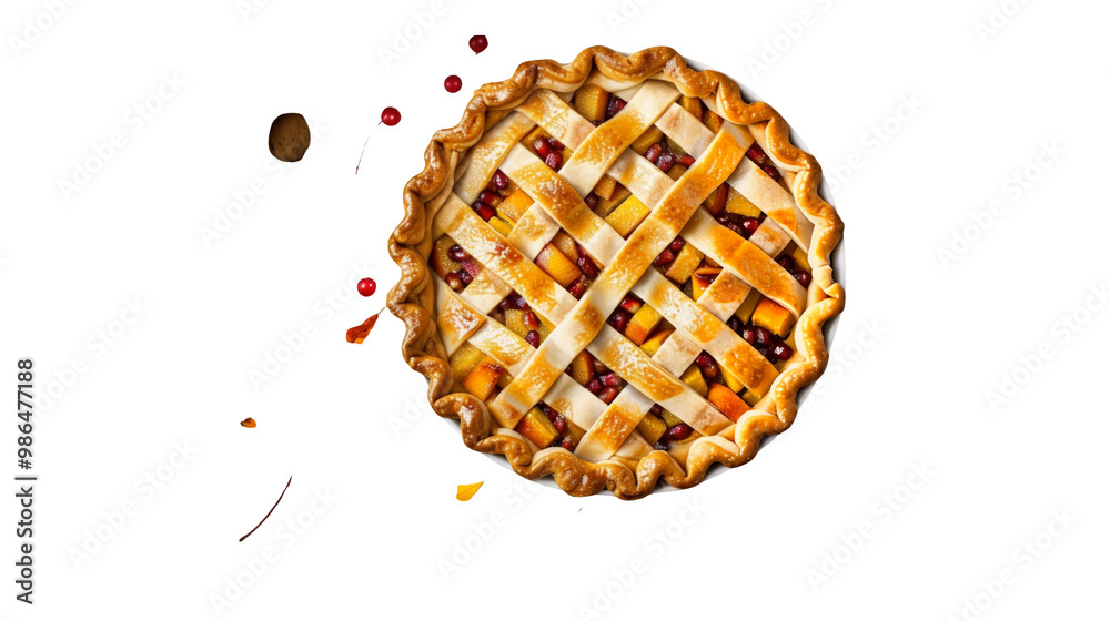 Pie for Thanksgiving festival, PNG file, isolated on white, transparent background.