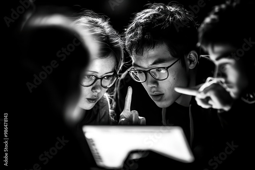 A debate team huddled together photo