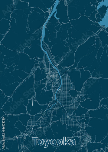 Toyooka, Japan artistic map poster photo