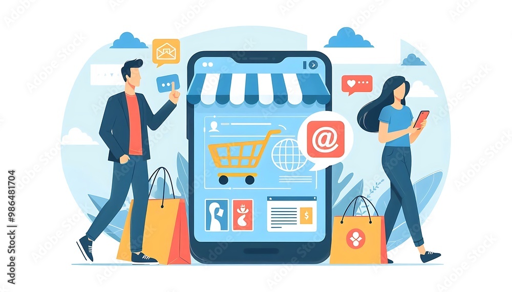 A customer shopping online through a mobile app A customer shopping online through a mobile app
