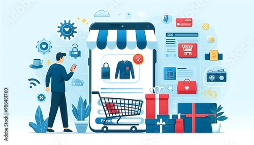 A customer shopping online through a mobile app