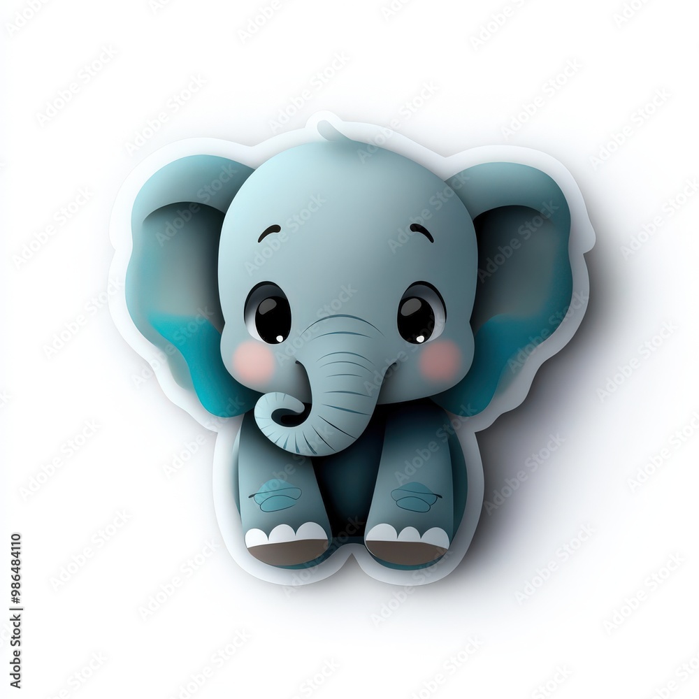 Cute Cartoon Elephant Paper Cut Illustration Cute Cartoon Elephant Paper Cut Illustration