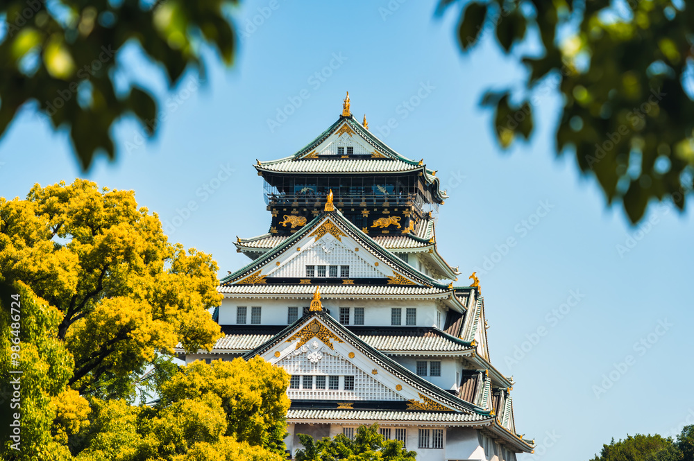 View with Osaka Castle, the most famous landmark and popular tourist attractions in Osaka, Japan. View with Osaka Castle, the most famous landmark and popular tourist attractions in Osaka, Japan.