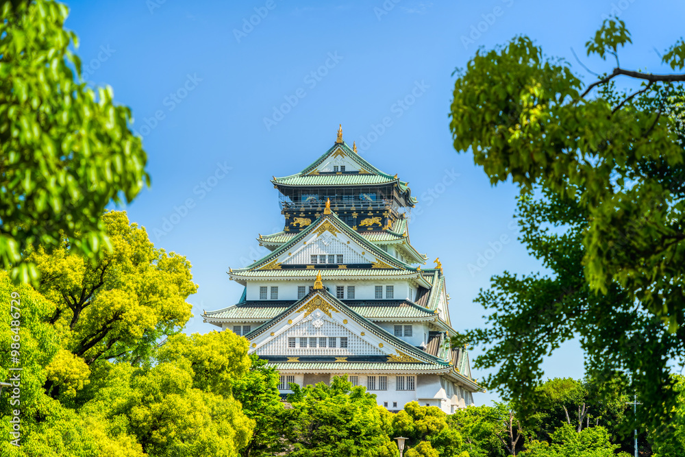 View with Osaka Castle, the most famous landmark and popular tourist attractions in Osaka, Japan. View with Osaka Castle, the most famous landmark and popular tourist attractions in Osaka, Japan.