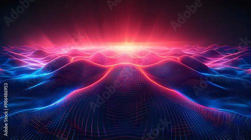 An abstract background with glowing neon lights