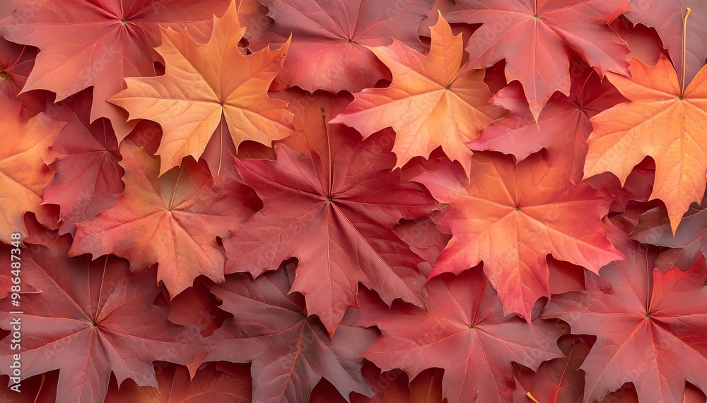 Close-Up of Red and Orange Autumn Maple Leaves Close-Up of Red and Orange Autumn Maple Leaves