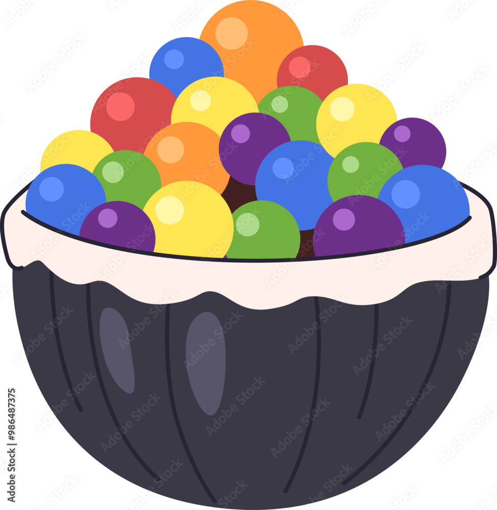 Fototapeta premium Halloween bowl with candies. Multicolored candies in a bowl for Halloween.