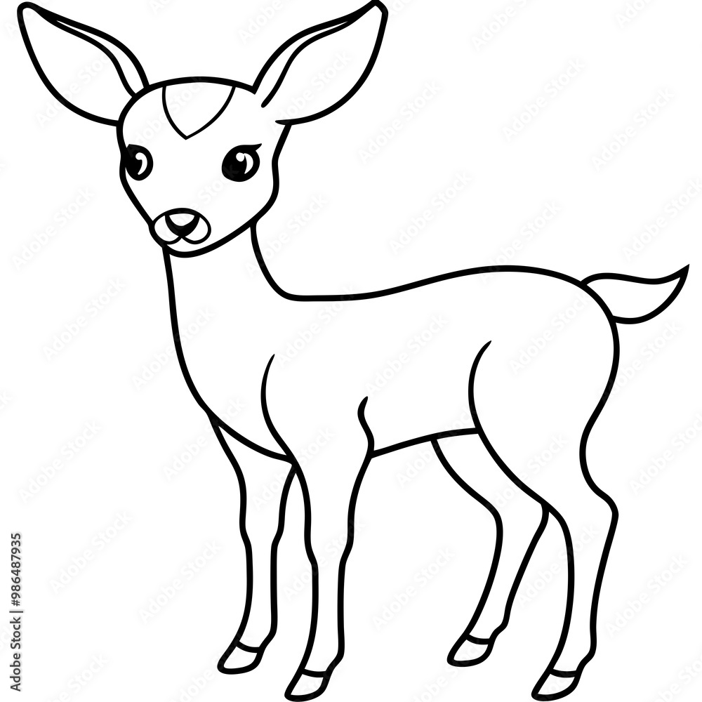 Fototapeta premium Gentle Fawn with Soft Lines