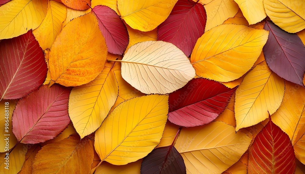 Naklejka premium A Close-Up View of Vibrant Autumn Leaves