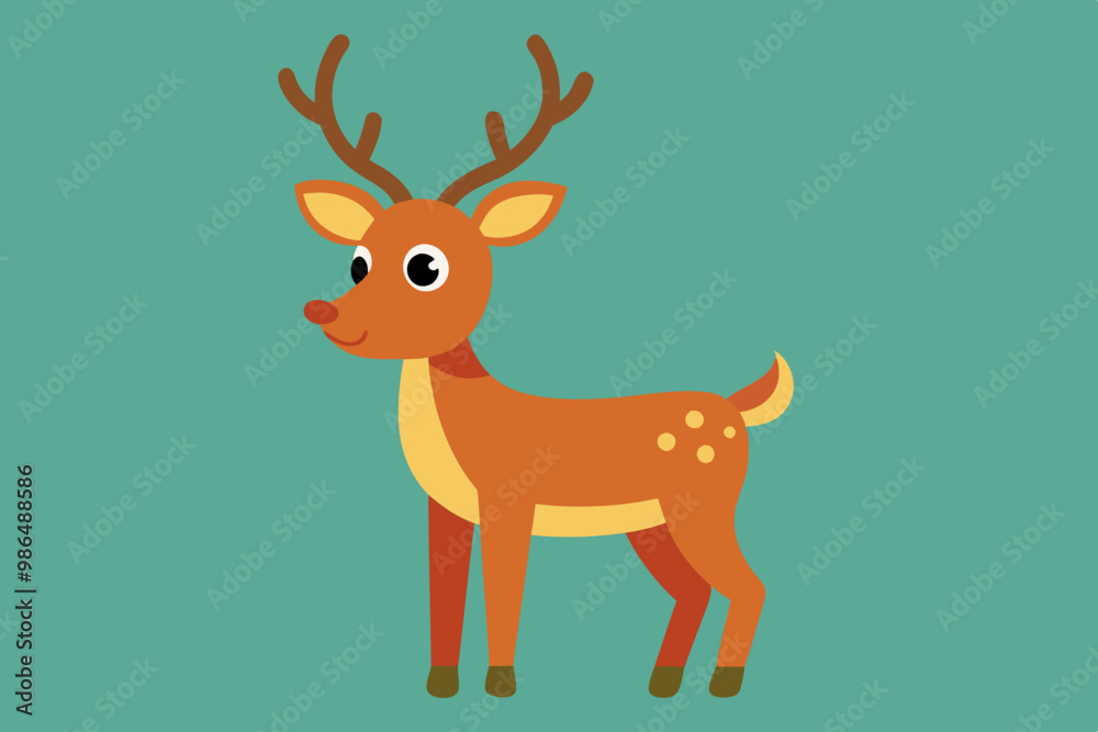 christmas reindeer with red ribbon christmas reindeer with red ribbon
