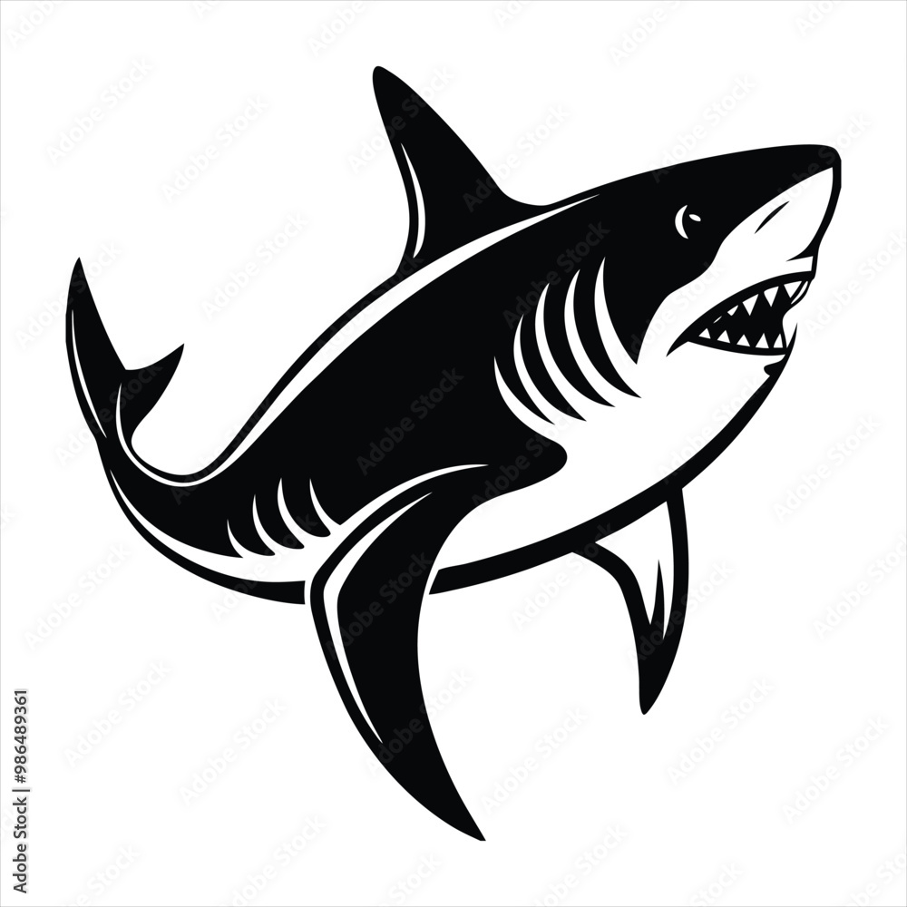 Obraz premium Shark silhouette vector